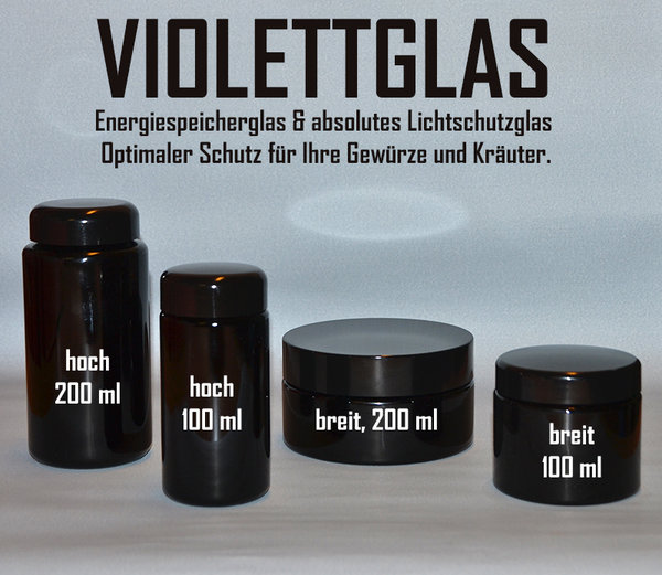 Violettglas, hoch, 200 ml